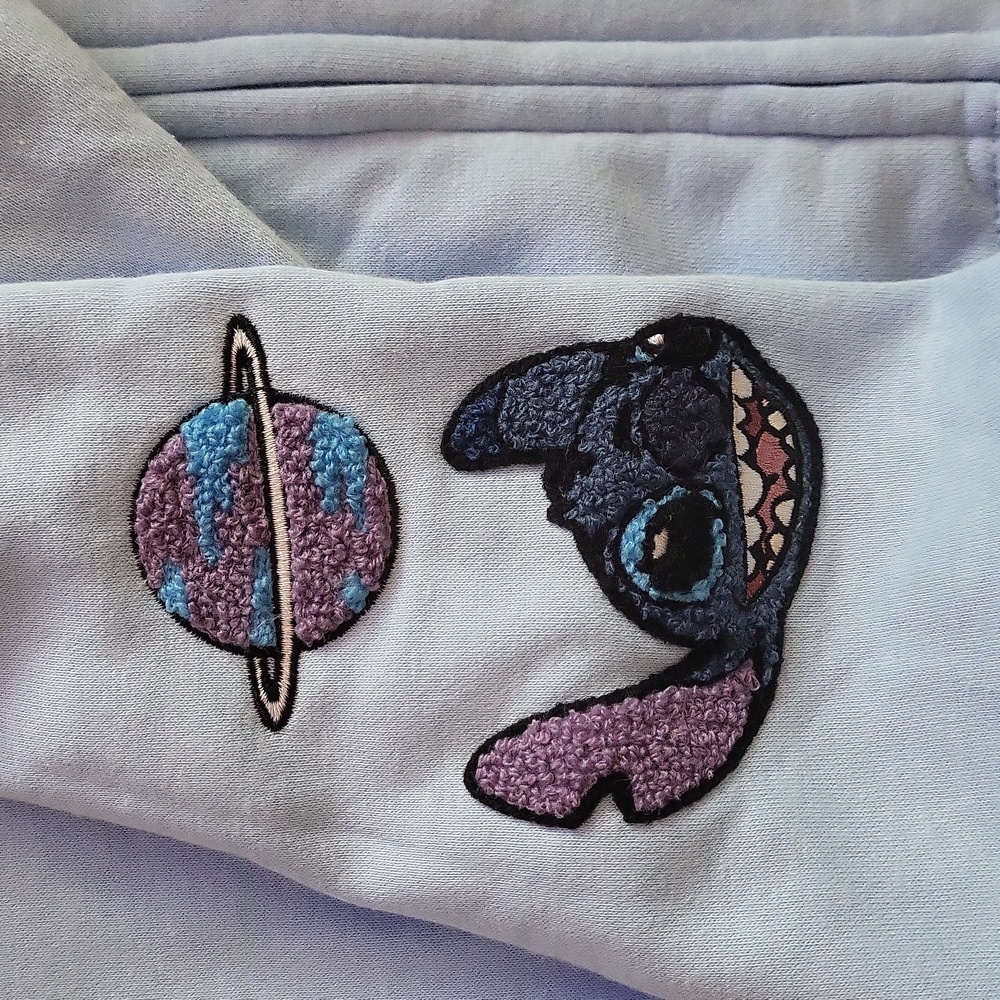 STITCH Disney full zip sweatshirt, hoodie, blue, large - Picture 12 of 16